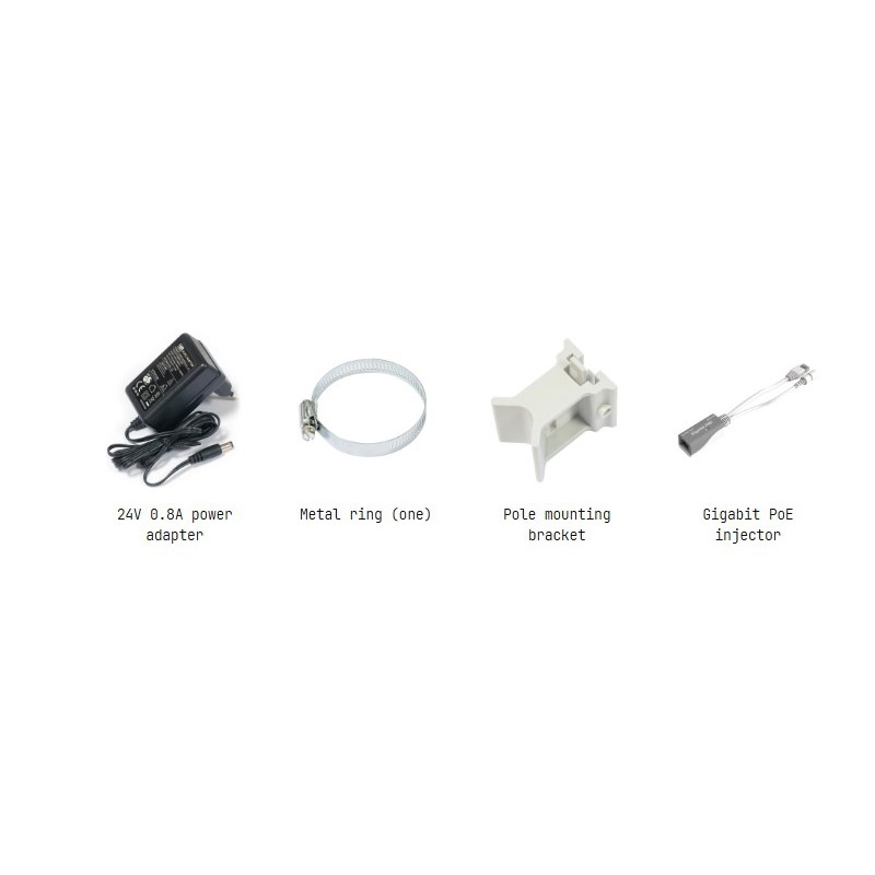 محتویات جعبه رادیو وایرلس میکروتیک مدل RBSXTG-5HPacD-SA-SXT SA5 ac
